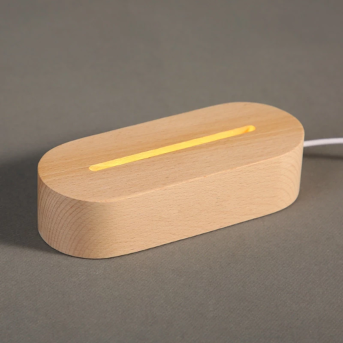 LED Acrylic Message Board Lamp – Wooden Base USB Night Light